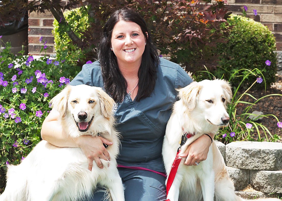 Hospital Manager Gina with Dogs